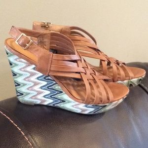 Colorful wedge pumps size 10